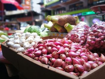 Close-up of vegetables for sale in market