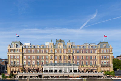 Buildings against blue sky