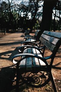 Empty bench in park