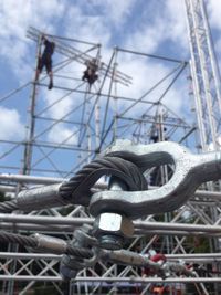 Low angle view of rope against the sky