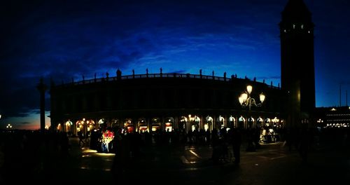 Illuminated street light at night