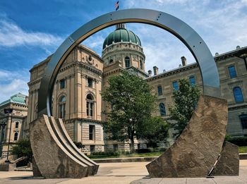 Low angle view of historic building against sky