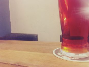 Close up of red wine