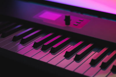 Close-up of piano keys