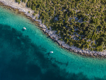 High angle view of sea