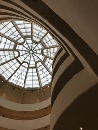 Low angle view of skylight in building