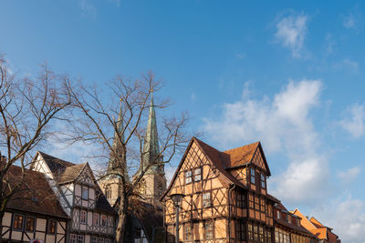 Low angle view of old building against sky