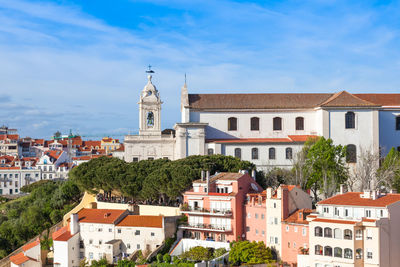 Buildings in city against sky