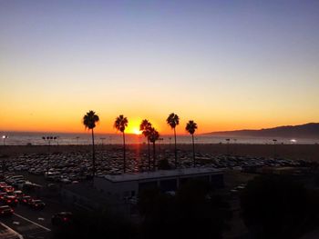 Scenic view of sea at sunset