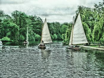 Boats in river