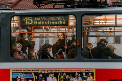 Group of people in train