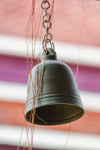 High angle view of electric lamp on table