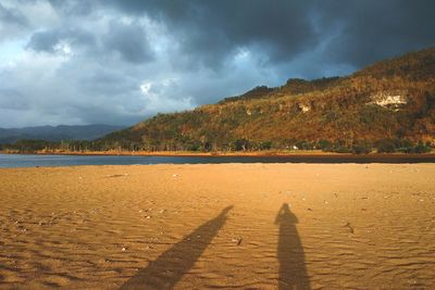 Scenic view of land against sky