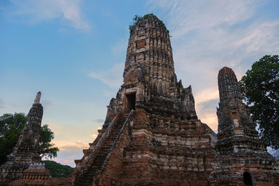 Low angle view of temple against sky