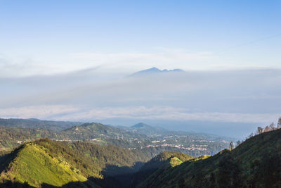 Scenic view of mountains against sky