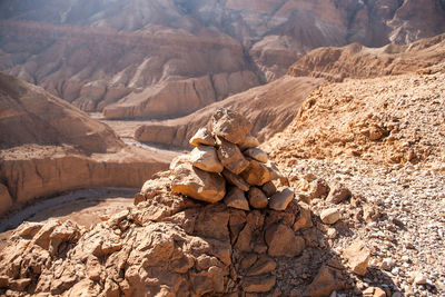 View of rock formation in mountains