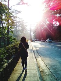 Person walking on road