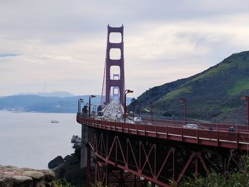 View of bridge over sea against sky