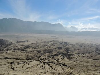 Scenic view of dramatic landscape against sky