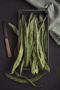 High angle view of vegetables on table