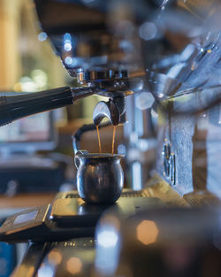 Close-up of coffee beans in cafe