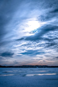 View of sea against cloudy sky
