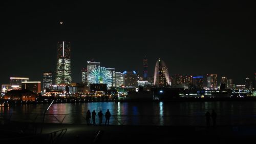 Illuminated city at night