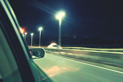 Blurred motion of road at night