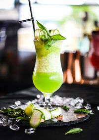 Close-up of drink on table