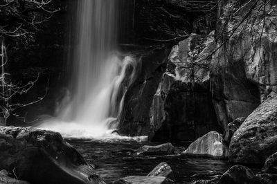 Scenic view of waterfall