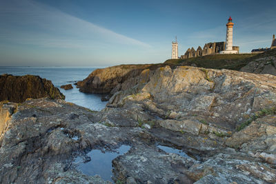 View of lighthouse on coast