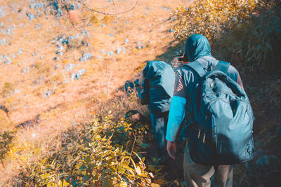 People walking or trekking at doi luang chiang dao, chaingmai, thailand.