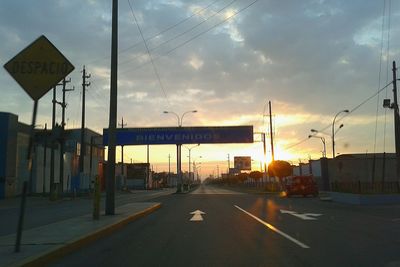 City street at sunset