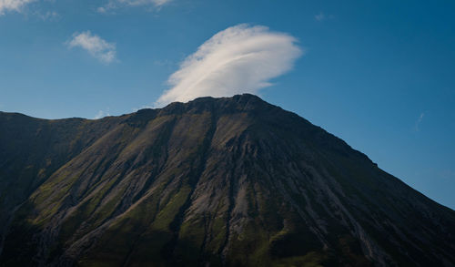 Low angle view of mountain against sky