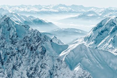 Scenic view of snowcapped mountains