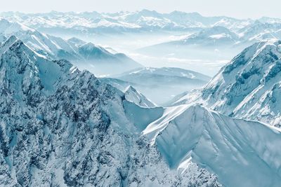 Scenic view of snowcapped mountains