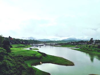 Scenic view of river against sky