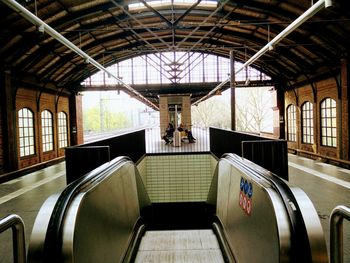 Escalator at railroad station platform