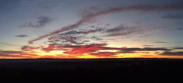 Scenic view of landscape at sunset