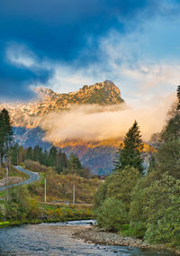 Scenic view of mountains against sky