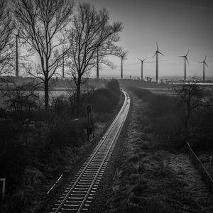 View of railroad track against sky