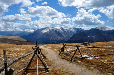 Scenic view of mountains against sky