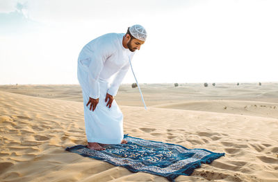 Man working in desert