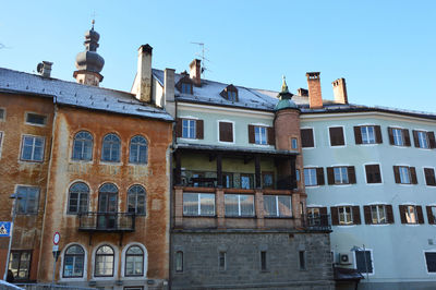 Low angle view of building against clear sky