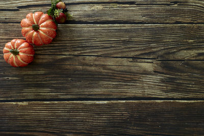 High angle view of fruits on table