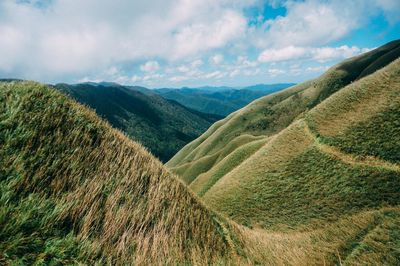 Scenic view of mountains against sky