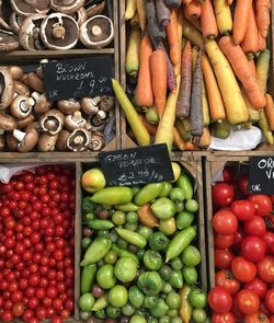 Various vegetables for sale in market