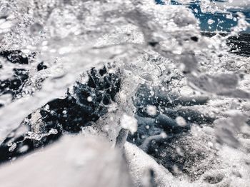 Close-up of frozen water