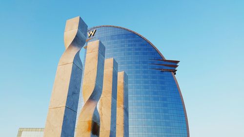 Low angle view of traditional building against blue sky