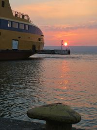 Scenic view of sea during sunset